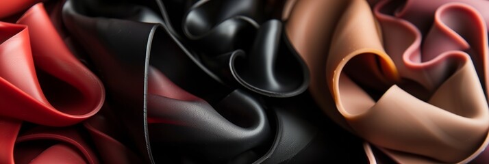 different types of rubber material background