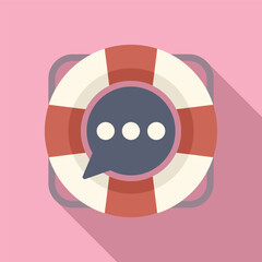 Wall Mural - Help chat support icon flat vector. Professional tech. Modern mobile