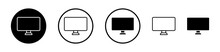Computer Screen Icon Set. Desktop And Television Screen Designs.