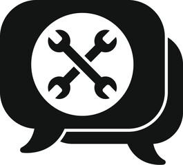 Sticker - Tech chat support icon simple vector. Call center. Info online app