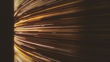 Wall Mural - gold streaming lines background/ animation of an abstract background of flowing and streaming light 