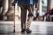© jureephorn - An elderly Asian man sits with his hands on a cane on a wooden sofa in the living room of a nursing home. An elderly man uses a cane while walking.