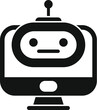 Modern ai bot support icon simple vector. Online chat. Work talk assistance