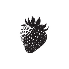 Wall Mural - silhouette of a strawberry in white background