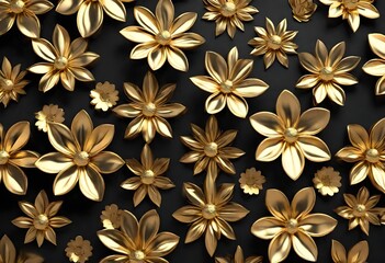 Poster - gold floral background