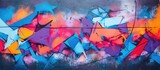 Fototapeta  - Colorful urban graffiti mural on wall