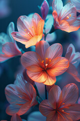 Poster - An abstract floral pattern, with exaggerated forms and vibrant colors for a modern twist,