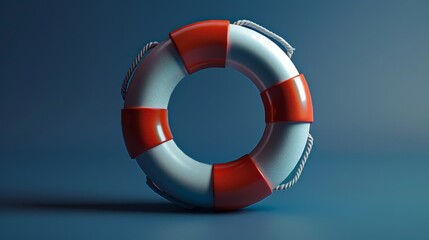 A life preserver ring on a blue background.