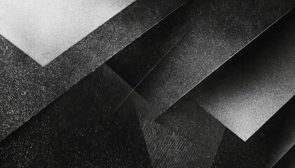  modern abstract dynamic shapes black and white background with grainy paper texture generative ai