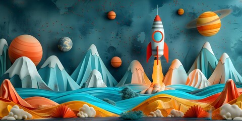 Wall Mural - captivating cosmic landscape an imaginary voyage through the wonders of space and astronomical disco