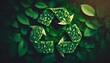 green recycle symbol made out of leaves nature s elements background with copy space