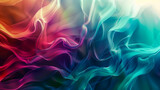 Fototapeta  - abstract translucent amorphous glass flowing fluid waves with colorful gradient of purple, pink, and orange tones on white background.