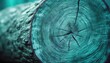 detailed warm blue teal texture of a felled tree trunk or stump tree rings