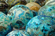 Multi-colored balls made of decorative stone