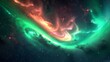 Aurora: A stunning 3D rendering of the aurora borealis, with vibrant green and pink hues swirling in the night sky
