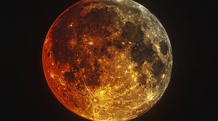 Wall Mural - eclipse: a photo of a lunar eclipse, showing the earth's shadow slowly covering the moon