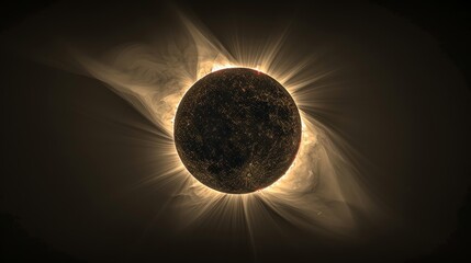 Wall Mural - eclipse: an illustration of a total solar eclipse, showing the moon completely covering the sun