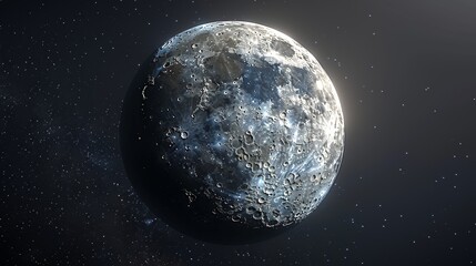 Wall Mural - moon: a 3d illustration of the moon during a partial lunar eclipse