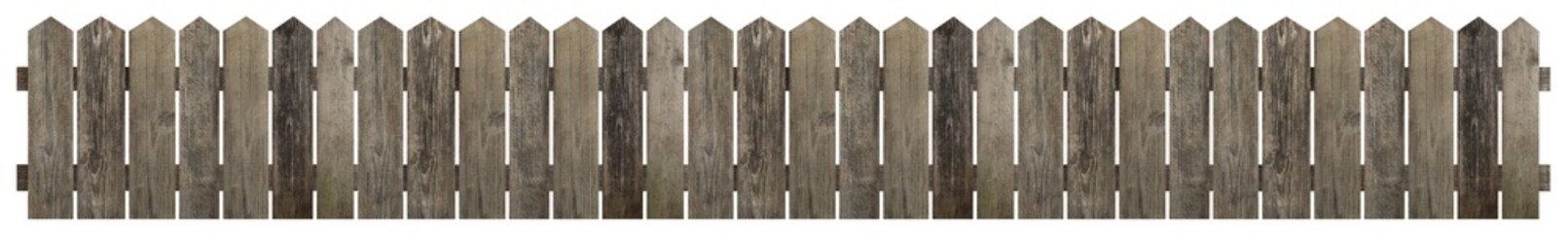 Wall Mural - Wooden fence isolated on white. Enclosing structure