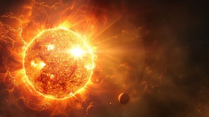 Wall Mural - Solar System: A photo of the sun, the largest star in our solar system