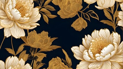 Sticker - seamless background with flowers