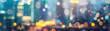 Banner with bokeh lights on cityscape at twilight.  Generative AI