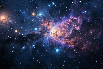 The cosmos filled with countless stars,  a universe Milky Way photo by Webb Space Telescope, Galaxies sky in space Planets and stars beauty of space exploration, AI generated