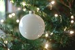 © dashtik - Sparkling Festive Morning with White Christmas Ornament and Twinkling Tree Lights