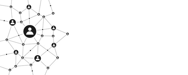 Fototapete - User network structure connect dots and lines background template vector. Global wireless server communication system. Team social linked global digital database.