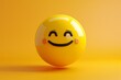 oversized happy smile emoji celebrating happiness day 3d rendering of positive emotion icon
