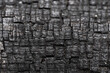 Close up of black burnt wood texture. Abstract background and texture for design.
