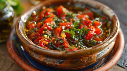 Wall Mural - A bowl of food on table