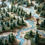 Fototapeta Lawenda - Wilderness Strategy Board Game Landscape