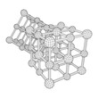 © newb1 - Crystal lattice molecule grid. Sodium chloride rock salt. Wireframe low poly mesh vector illustration.