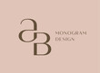 AB letter logo icon design. Classic style luxury initials monogram.