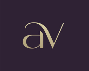 Wall Mural - AV letter logo icon design. Classic style luxury initials monogram.