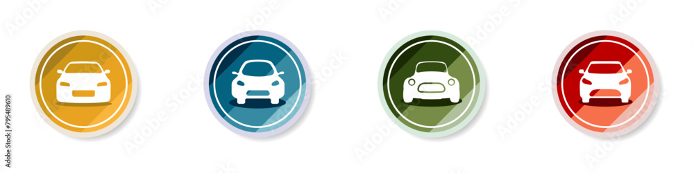 Set of cars logo vector. Car from the front icon collection. Set of ...