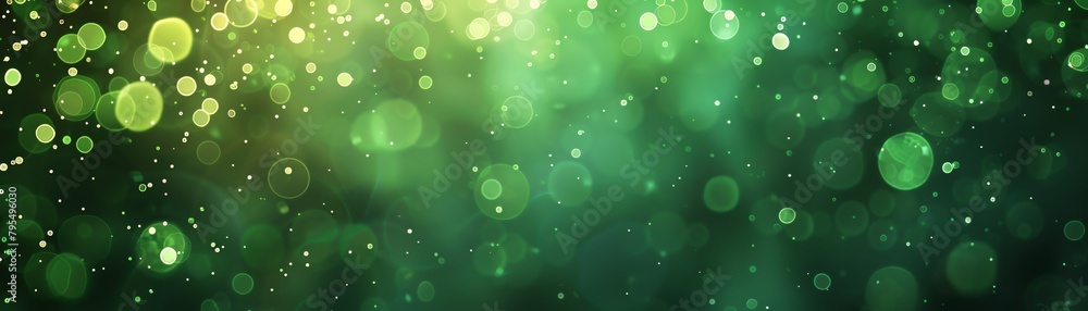 abstract green background with bokeh lights and glitter, green gradient ...