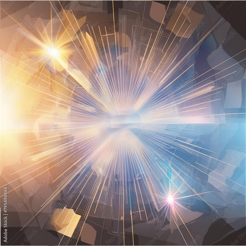 Blue light flare prism rainbow flares overlay effect on black ...