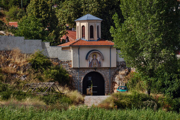 The monastery complex and the church The Nativity of Virgin Mary in Struga, Macedonia, built in 14th century.