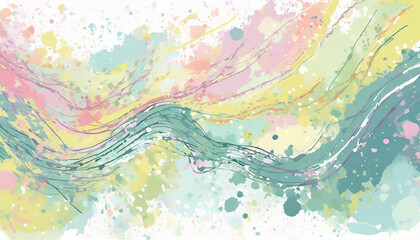 Wall Mural - Colorful watercolor ink abstract background in pastel colors