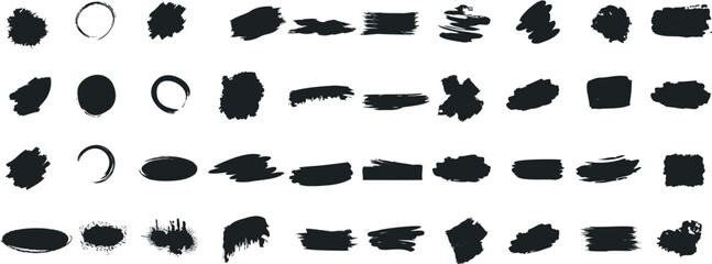 Wall Mural - black brush strokes vector illustration, abstract grunge texture on white background. artistic desig