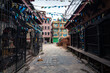 street. view of kathmandu old town, nepal	