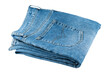 Blue jeans isolated on transparent background. Png format