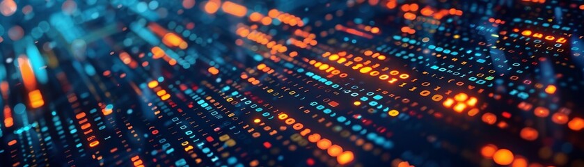 Binary code running down a computer screen.