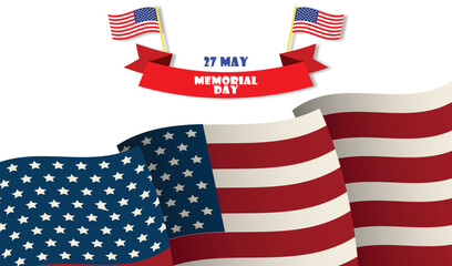 vector Memorial day 7 may  America Post for social media, banner, template, poster and background design