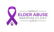 World Elder abuse awareness day is observed every year on June 15.  Its will be raised awareness of Elder abuse.  Banner poster, flyer and background design.