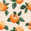Watercolor peach seamless pattern