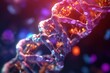 DNA Double Strand Close-Up - Colorful 3D Render with Flares and Blur