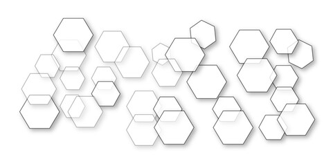 Abstract white background with hexagon and hexagonal background. Luxury white pattern with hexagons. abstract 3d hexagonal background with shadow. 3D futuristic abstract honeycomb mosaic background.